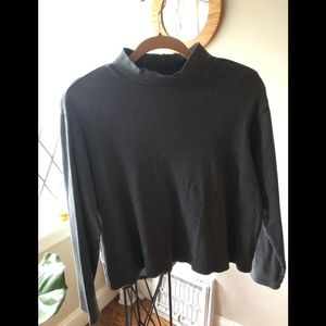 Vintage charcoal/gray mock neck long sleeves